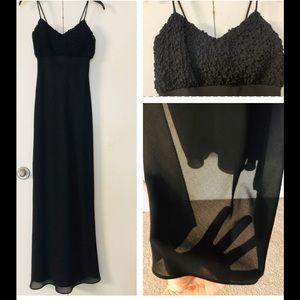 Betsy & Adam Prom Evening Formal Dress size 4 Chiffon Maxi Straps Bust Decor